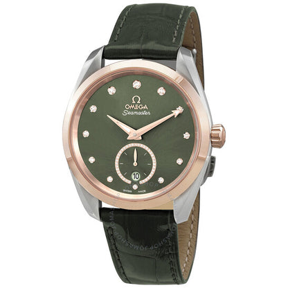 Omega, Seamaster Automatic Chronometer Diamond Green Dial Ladies Watch