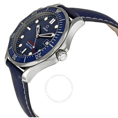 Omega, Seamaster Blue Dial Blue Leather Strap Men's Watch