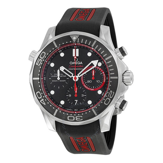 Omega, Seamaster Diver Co-axial Automatic Chronograph Black Dial Black Rubber Men's Watch