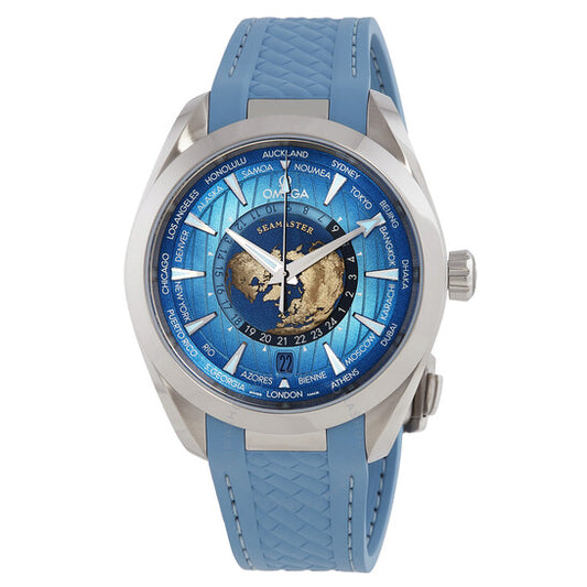 Omega, Seamaster World Time GMT Automatic Chronometer SUmmer Blue Dial Men's Watch