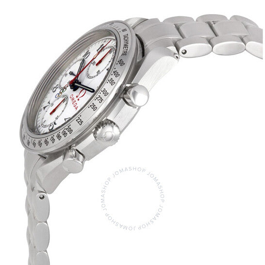 أوميغا، ساعة سبيدماستر كرونوغراف أوتوماتيكية للرجال بمينا أبيض