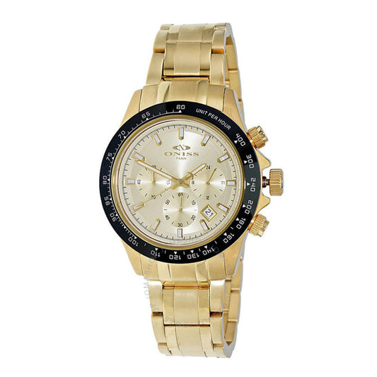 Oniss, ONZ6612 Chronograph Tachymeter Gold-tone Dial Men's Watch