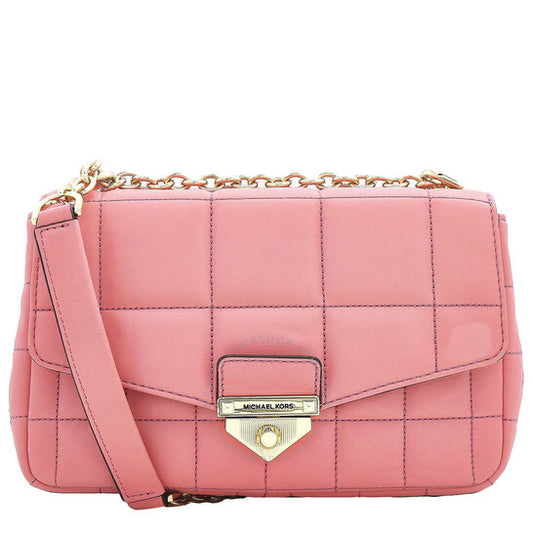 Michael Kors, Open Box - Red Ladies SoHo Large Quilted Leather Shoulder Bag
