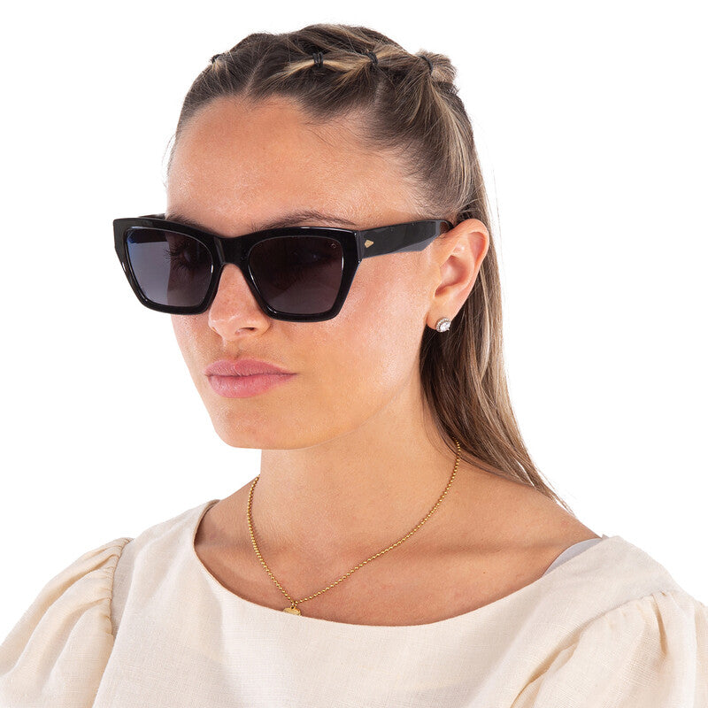 Open Box - Rag and Bone Grey Rectangular Ladies Sunglasses