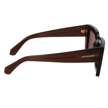 Open Box - Salvatore Brown Rectangular Ladies Sunglasses