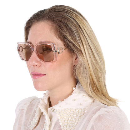 Open Box - Salvatore Brown Square Ladies Sunglasses