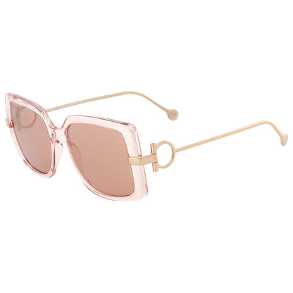 Open Box - Salvatore Brown Square Ladies Sunglasses