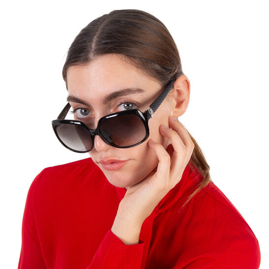 Open Box - Salvatore Grey Gradient Square Ladies Sunglasses
