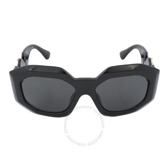 Versace, Open Box - Dark Gray Irregular Ladies Sunglasses