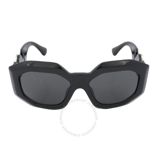 Versace, Open Box - Dark Gray Irregular Ladies Sunglasses