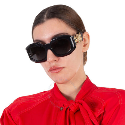 Versace, Open Box - Dark Gray Irregular Ladies Sunglasses