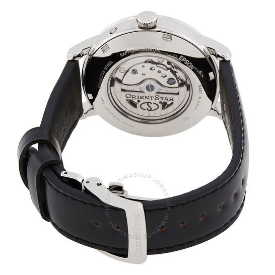 ساعة أورينت ستار أوتوماتيكية للرجال بمينا أسود