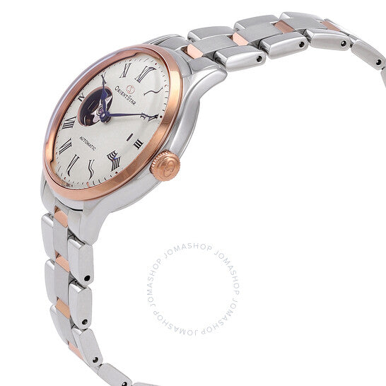 ساعة أورينت ستار أوتوماتيكية للسيدات بمينا أبيض