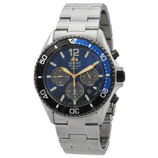 Orient, Sports Solar Powered Chronograph Blue Dial Batman Bezel Men's Watch