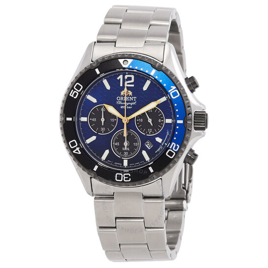 Orient, Sports Solar Powered Chronograph Blue Dial Batman Bezel Men's Watch