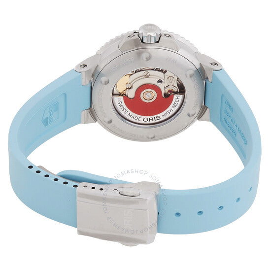 ساعة أوريس أكويس أوتوماتيكية للسيدات بمينا أزرق