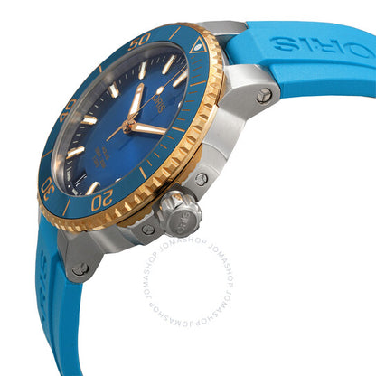 ساعة أوريس أكويس أوتوماتيكية للرجال بمينا أزرق