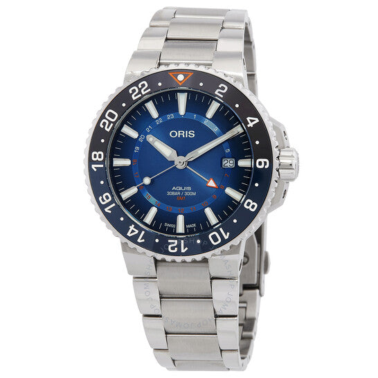 ساعة أوريس أكويس أوتوماتيكية بمينا أزرق