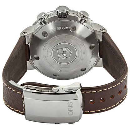 ساعة أوريس أكويس كرونوغراف أوتوماتيكية للرجال بمينا أزرق