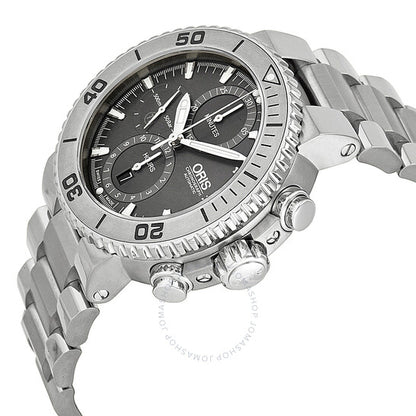 ساعة أوريس أكويس كرونوغراف للرجال بمينا رمادية 674-7655-7253MB