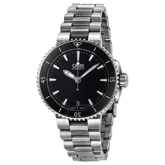 Oris, Aquis Date Automatic Black Dial Stainless Steel Ladies Watch 01 733 7652 4154 07 8 18 01P