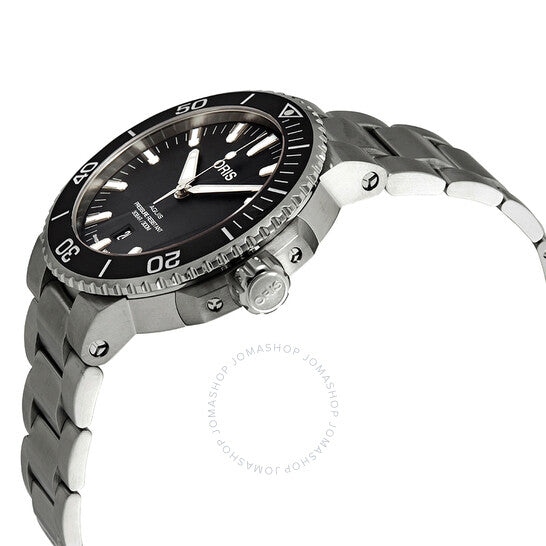 ساعة أوريس أكويس ديت أوتوماتيكية للرجال بمينا أسود