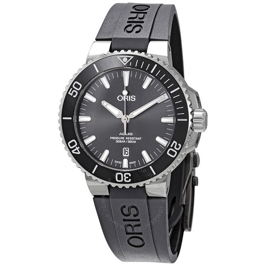 ساعة أوريس أكويس أوتوماتيكية للرجال بمينا رمادي وتاريخ