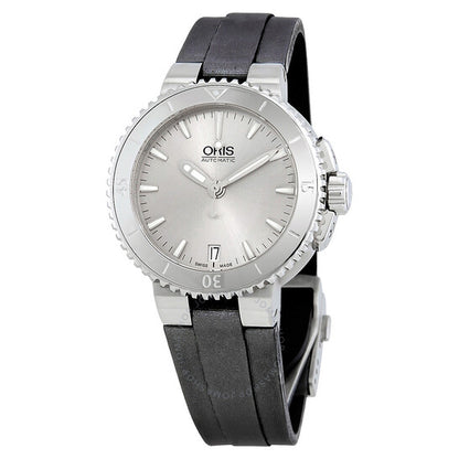 Oris, Aquis Date Silver Dial Automatic Ladies Watch
