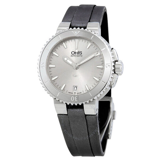 Oris, Aquis Date Silver Dial Automatic Ladies Watch
