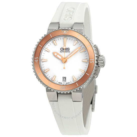 Oris, Aquis White Dial Automatic Ladies Watch