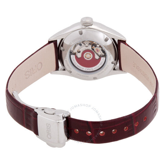 ساعة أوريس أرتيليه أوتوماتيكية للسيدات بمينا رمادية مرصعة بالألماس