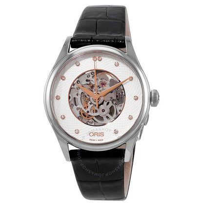 Oris, Artelier Automatic Diamond Silver Skeleton Dial Ladies Watch