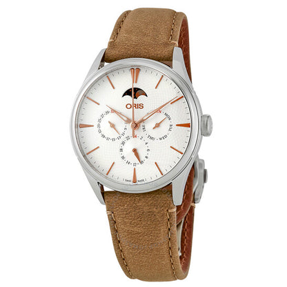 ساعة أوريس أرتيليه كومبليكيشن أوتوماتيكية للرجال بمينا فضي