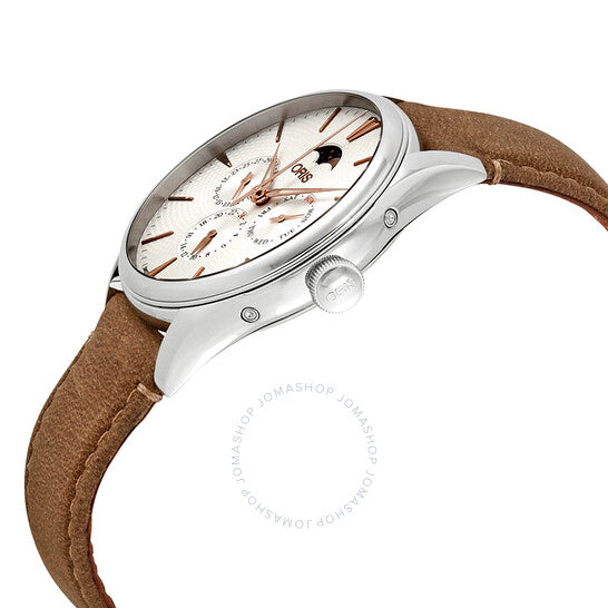 ساعة أوريس أرتيليه كومبليكيشن أوتوماتيكية للرجال بمينا فضي