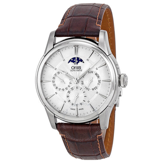 Oris, Artelier Complication Silver Dial Brown Leather Men's Watch