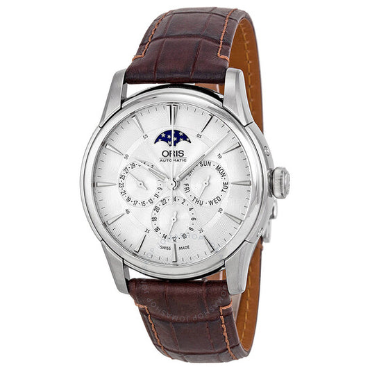 Oris, Artelier Complication Silver Dial Brown Leather Men's Watch