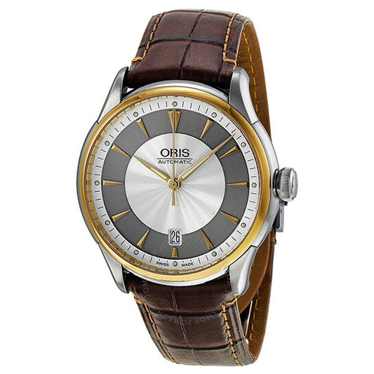 Oris, Artelier Date Gold Tone Stainless Steel Automatic Men's Watch 733-7591-4351LS