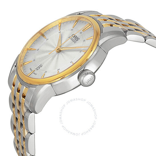 ساعة أوريس أرتيليه ديت أوتوماتيكية للرجال بمينا فضي