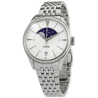 Oris, Artelier Grande Lune Silver Diamond Dial Ladies Watch