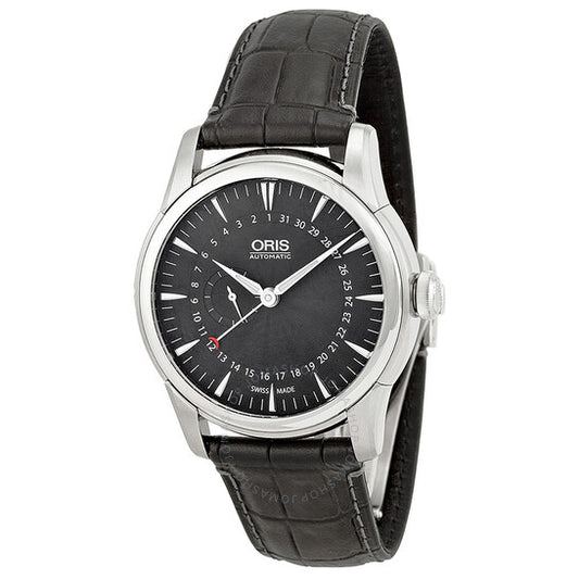 Oris, Artelier Pointer Automatic Date Black Dial Black Leather Men's Watch 01 744 7665 4054-07 5 22 71FC