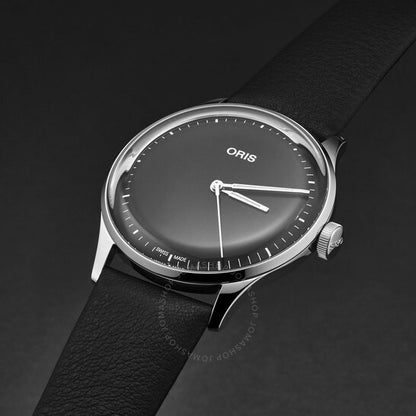 ساعة أوريس أرتيليه إس أوتوماتيكية للرجال بمينا أسود