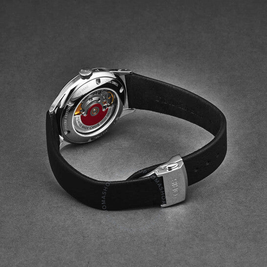 ساعة أوريس أرتيليه إس أوتوماتيكية للرجال بمينا أسود