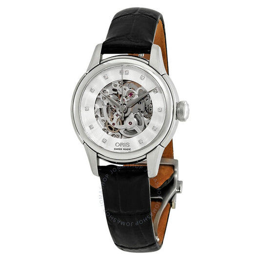 Oris, Artelier Skeleton Dial Automatic Ladies Leather Watch 560-7687-4019LS