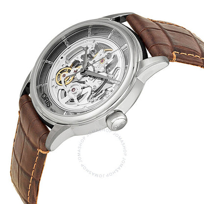 Oris, Artelier Skeleton Dial Brown Leather Men's Watch