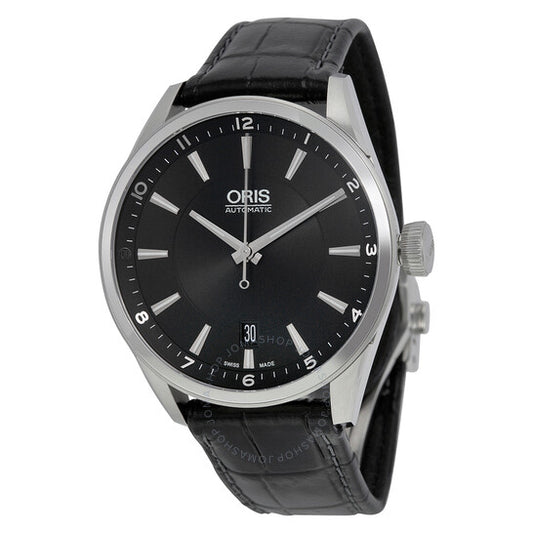 Oris, Artix Automatic Black Dial Black Leather Men's Watch 733-7713-4034LS