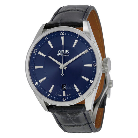Oris, Artix Blue Dial Blue Leather Strap Men's Watch 733-7713-4035LS