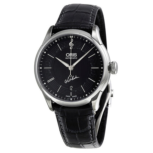 ساعة أوريس أرتيكس تشيت بيكر الرجالية الأوتوماتيكية ذات الميناء الأسود المصنوعة من الفولاذ، إصدار محدود، 7337591-4084LS