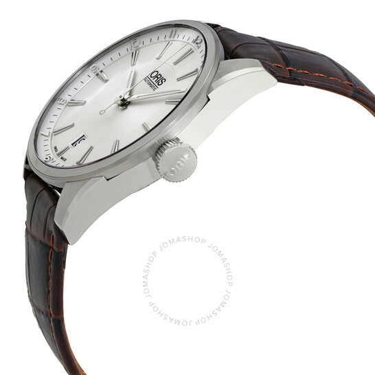 ساعة أوريس أرتيكس ديت أوتوماتيكية للرجال بمينا فضي