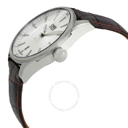 ساعة أوريس أرتيكس ديت أوتوماتيكية للرجال بمينا فضي