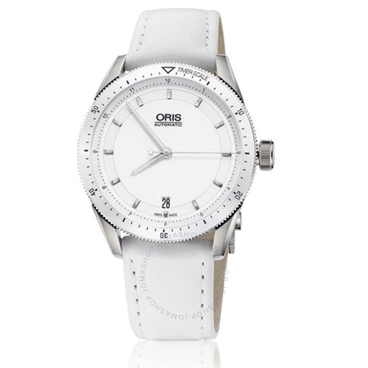 Oris, Artix GT Date White Dial White Leather Ladies Watch